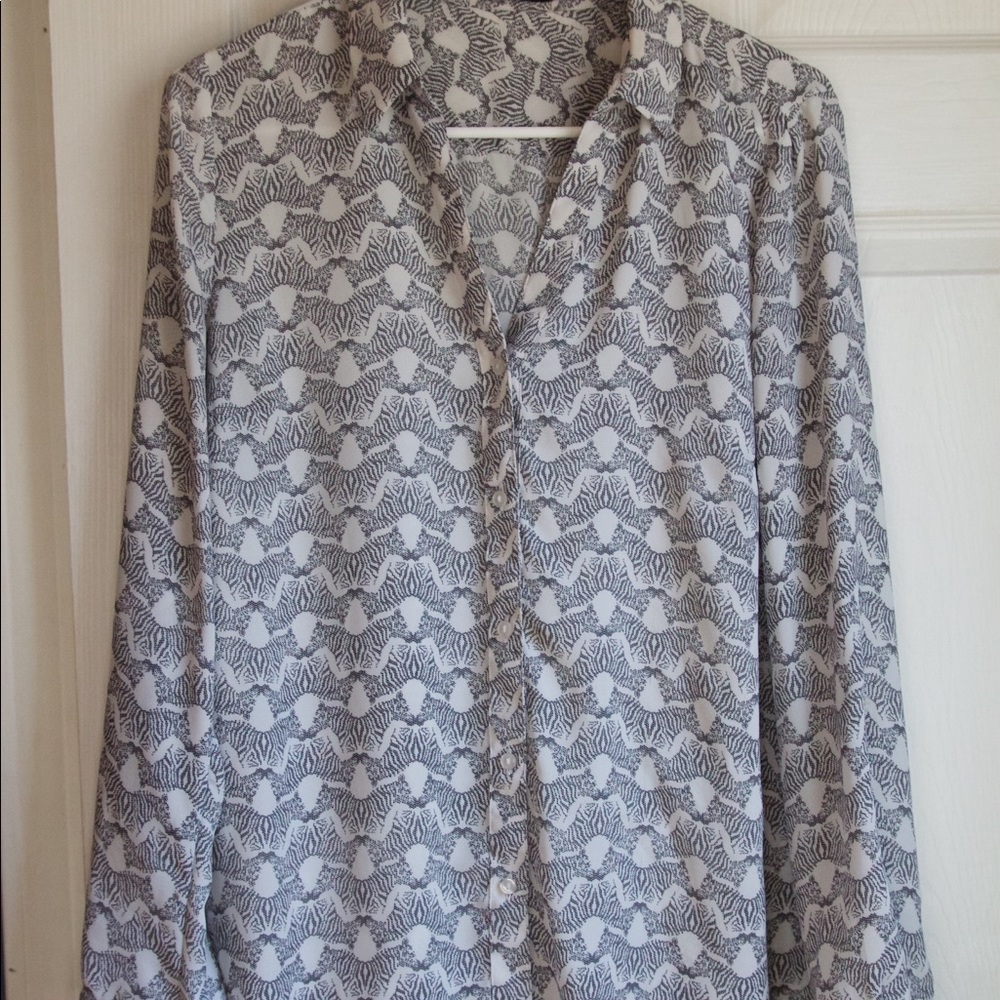 Black and white button down